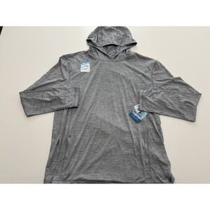 NWT Reel Legends Lightweight Pullover Hooded Gray SZ Large Ultra Comfort Fishing
